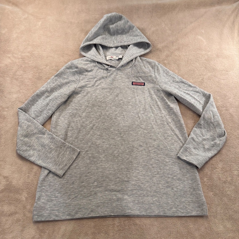 Vineyard Vines Gray Pullover Hoodie Coastal Beach Hamptons Light Minimalist Sz S - Picture 2 of 9
